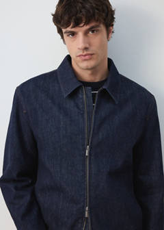 Denim jacket with zipper — Open Blue 4
