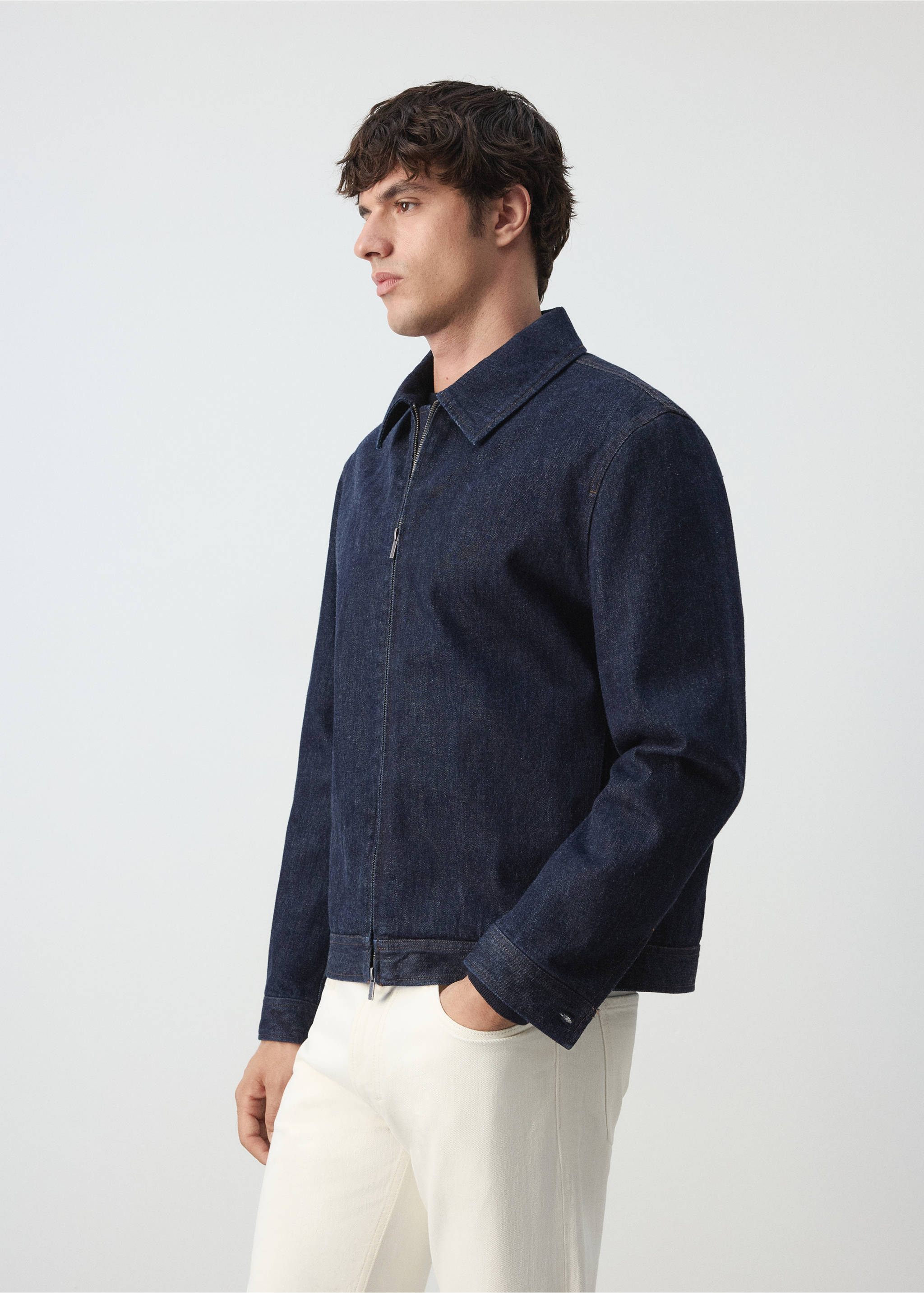 Veste en denim avec fermeture éclair - Détail de l'article 2, Bleu. Ref: 37095973-00.