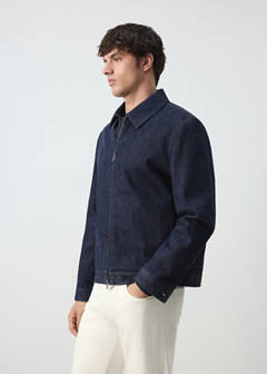 Denim jacket with zipper — Open Blue 5