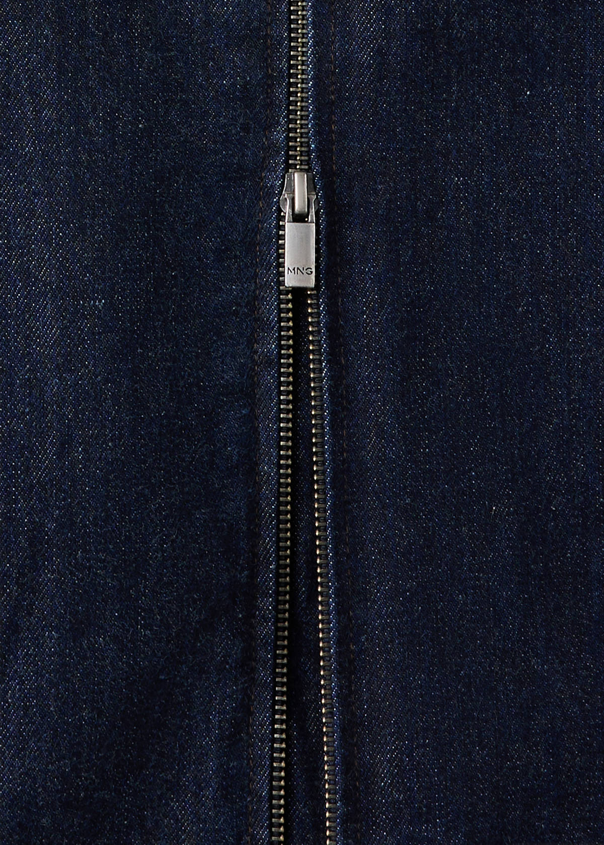 Denim jacket with zipper — Open Blue