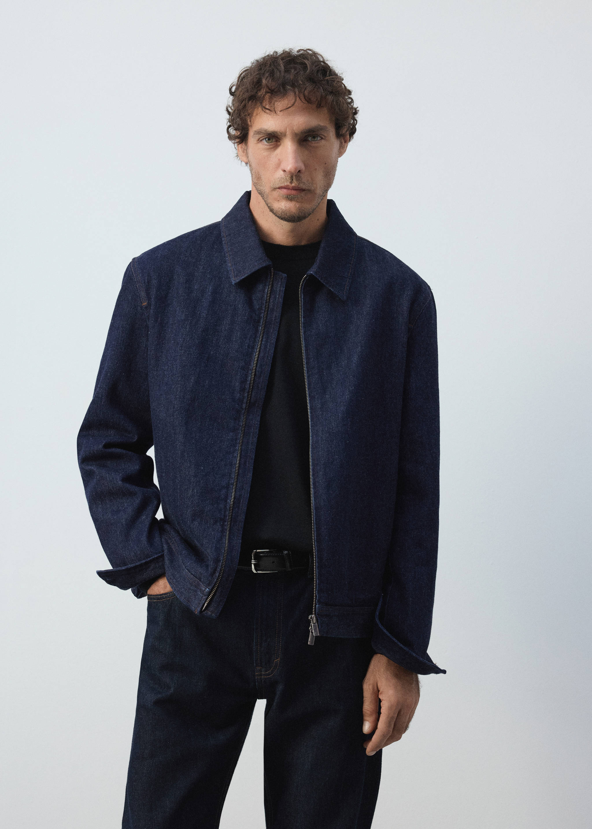 Denim jacket with zipper - Medium plane