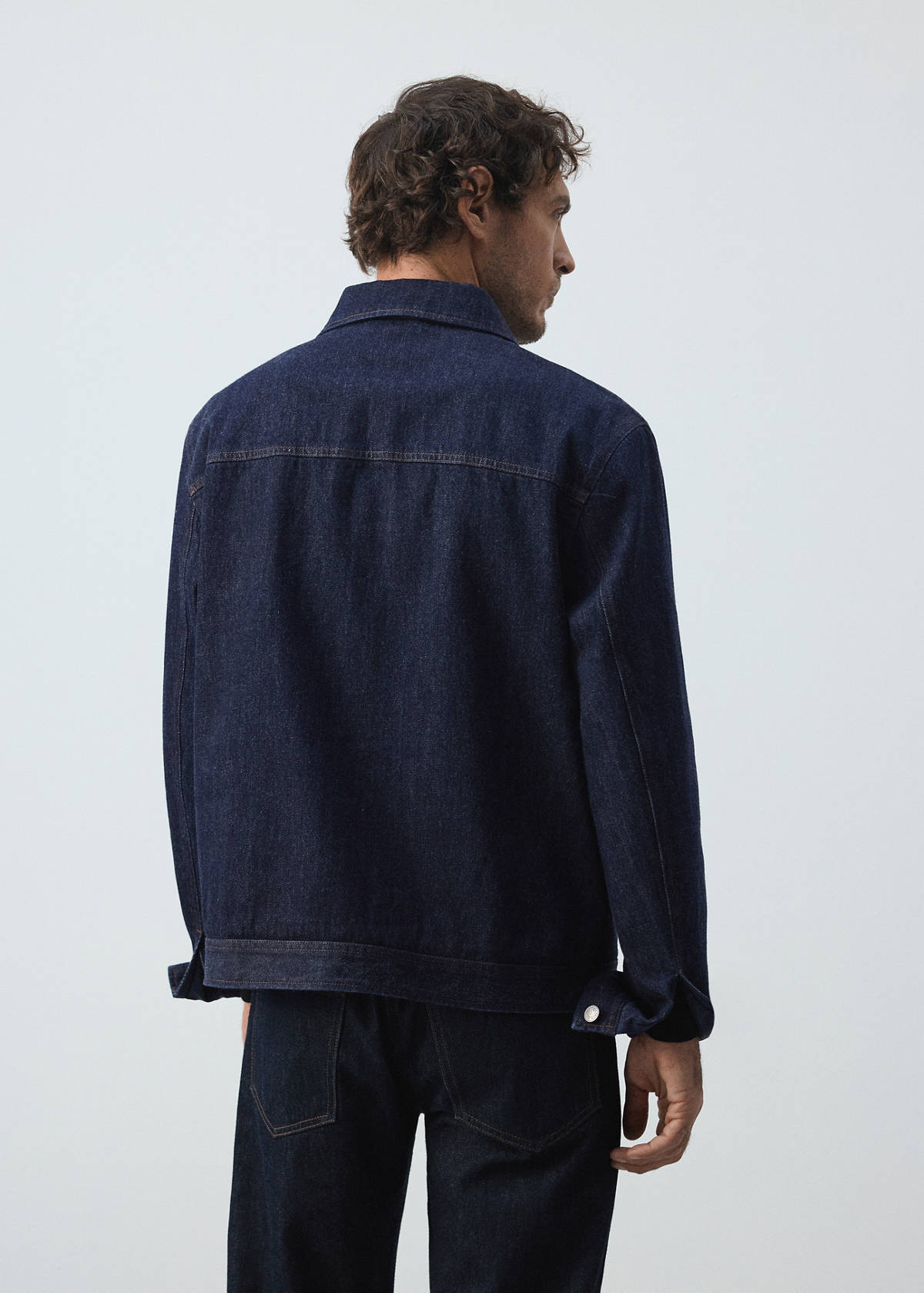 Denim jacket with zipper — Open Blue