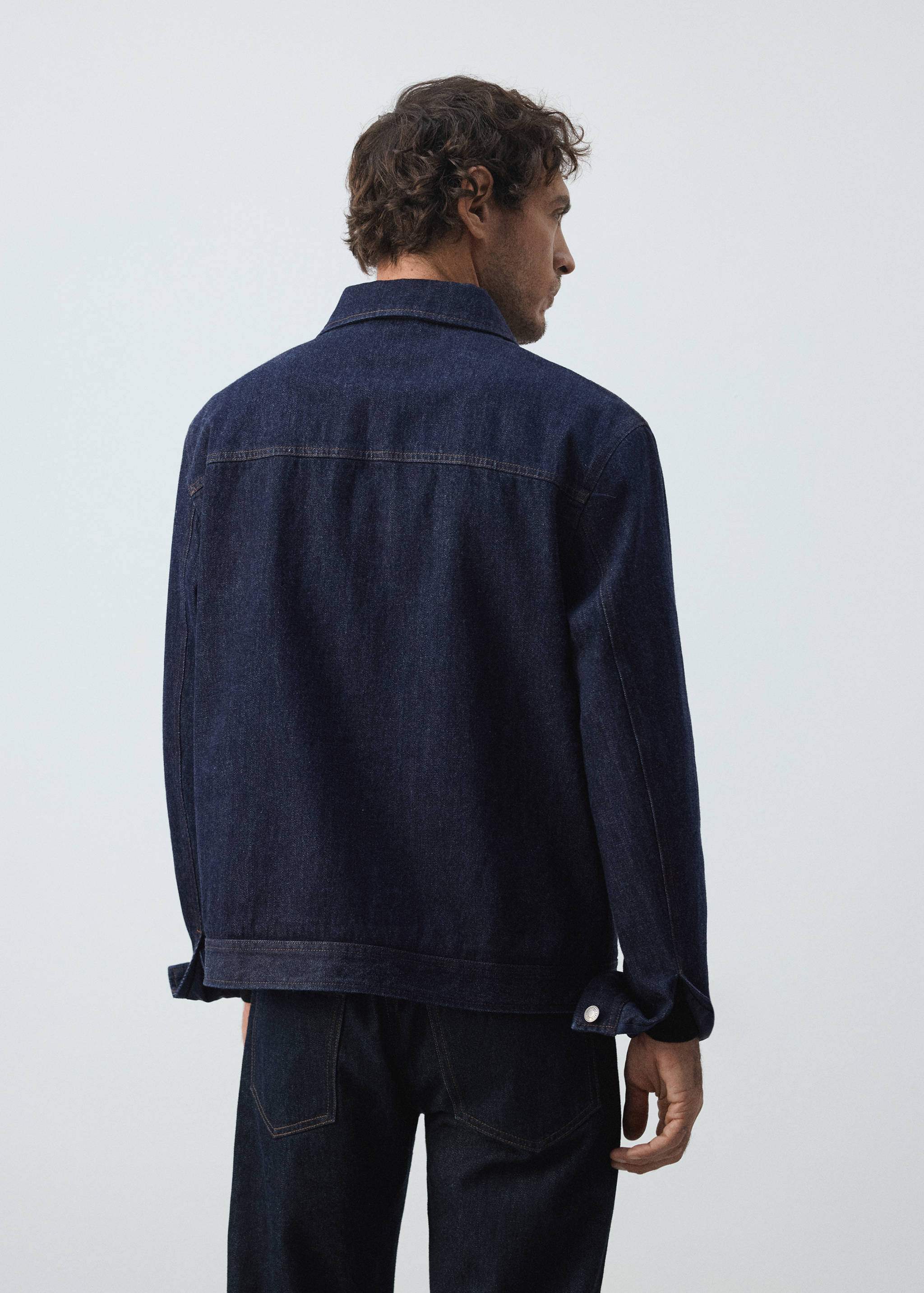 Denim jacket with zipper - Reverse of the article