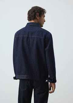 Denim jacket with zipper — Open Blue 14
