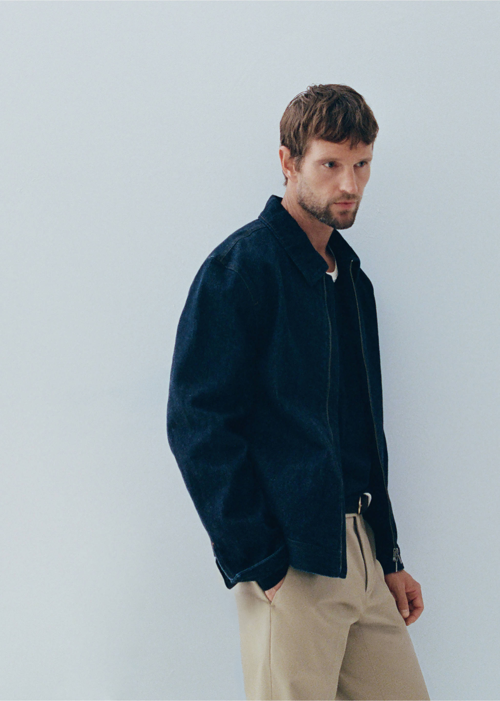 Veste en denim avec fermeture éclair - Détail de l'article 5, Bleu. Ref: 37095973-00.