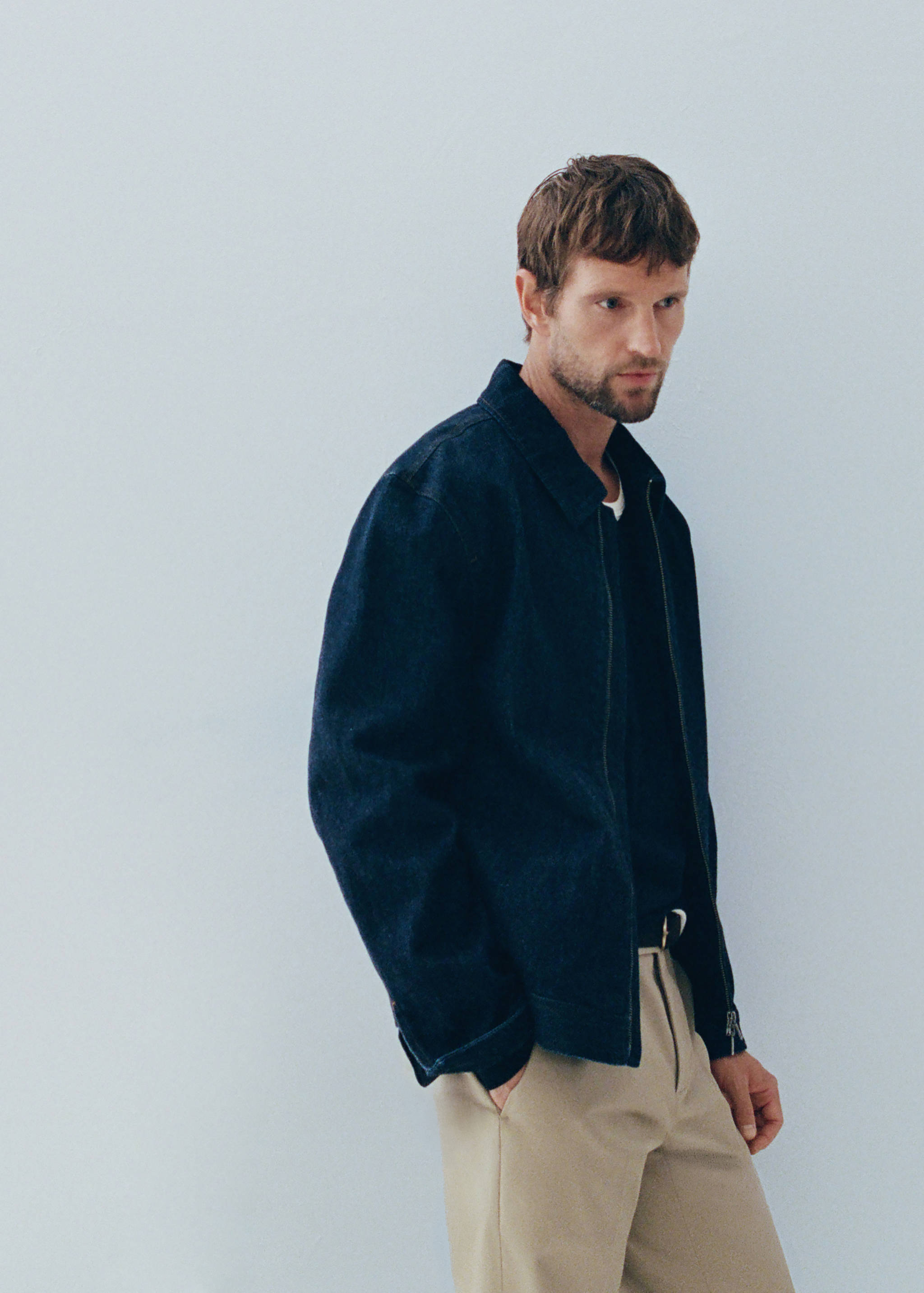 Veste en denim avec fermeture éclair - Détail de l'article 5