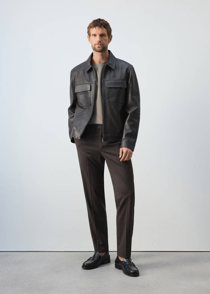 100% leather jacket with pockets