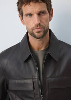 100% leather jacket with pockets — Chocolate 4