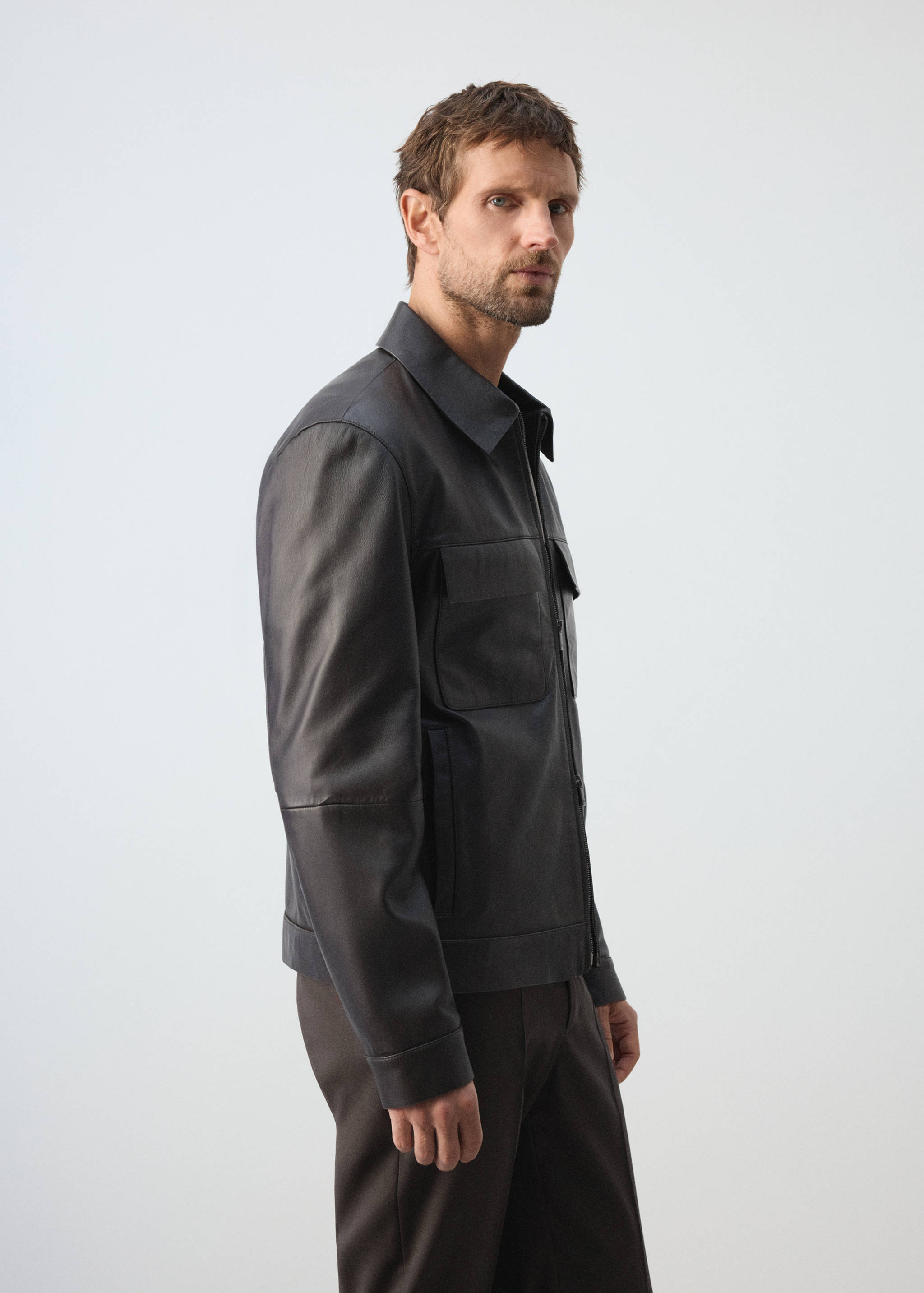 Blouson 100 % cuir poches - Détail de l'article 2