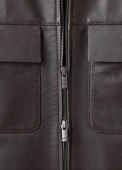 100% leather jacket with pockets — Chocolate 8