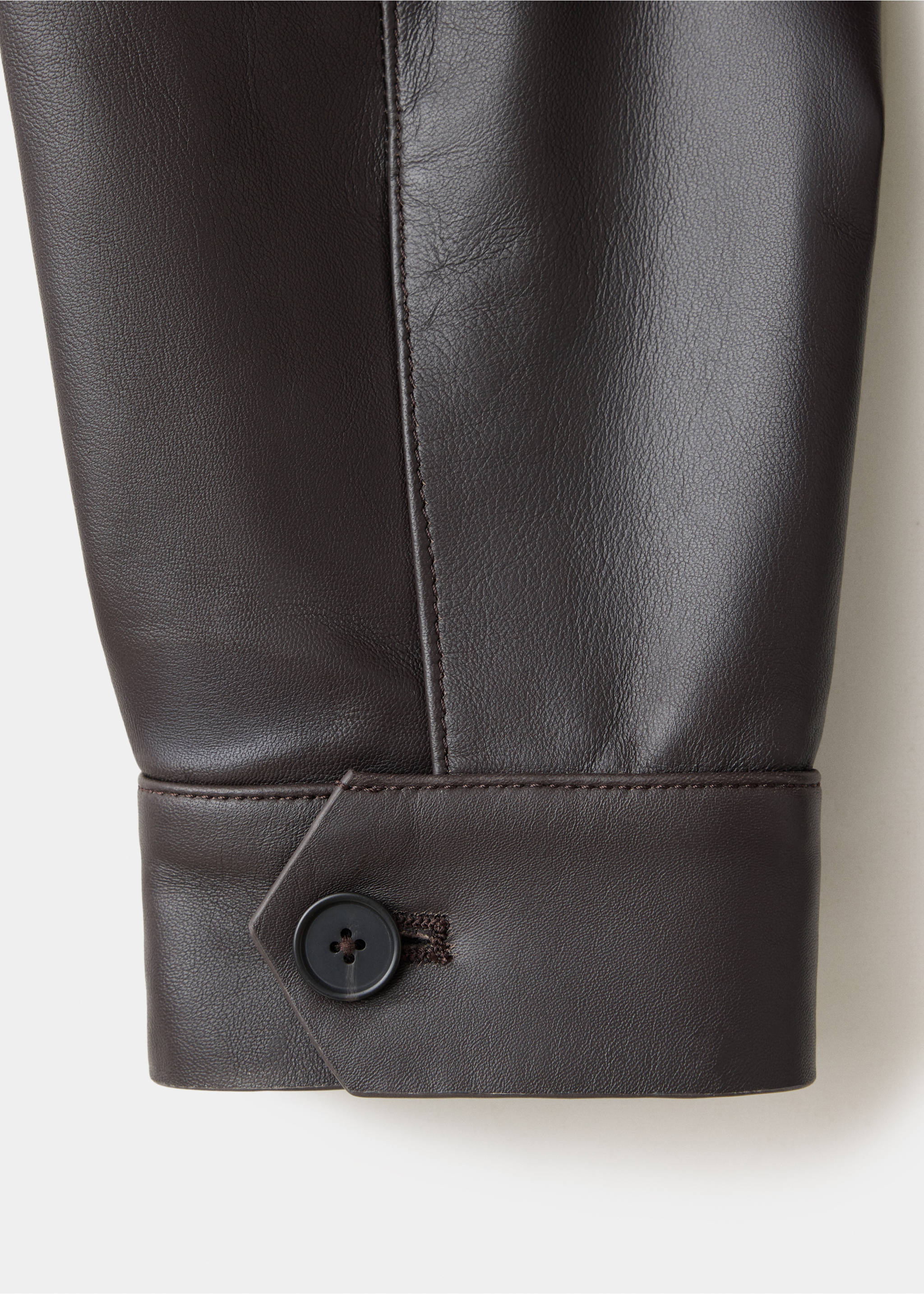 Blouson 100 % cuir poches - Détail de l'article 0, Chocolat. Ref: 37095974-00.