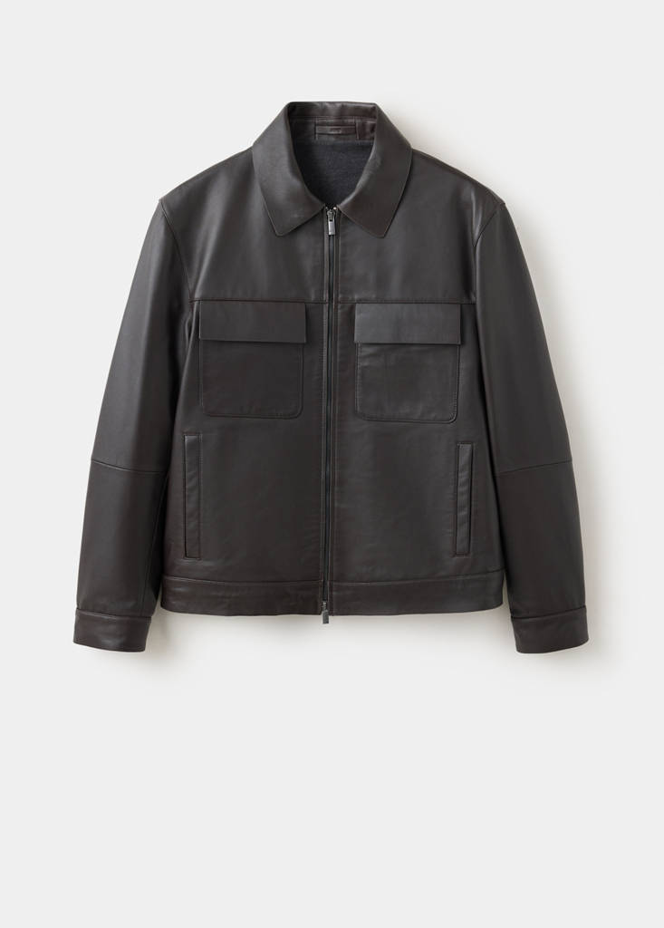 100% leather jacket with pockets - thumbnail 4