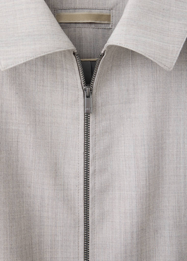 Shirt-collar wool-blend jacket — Light/Pastel Grey