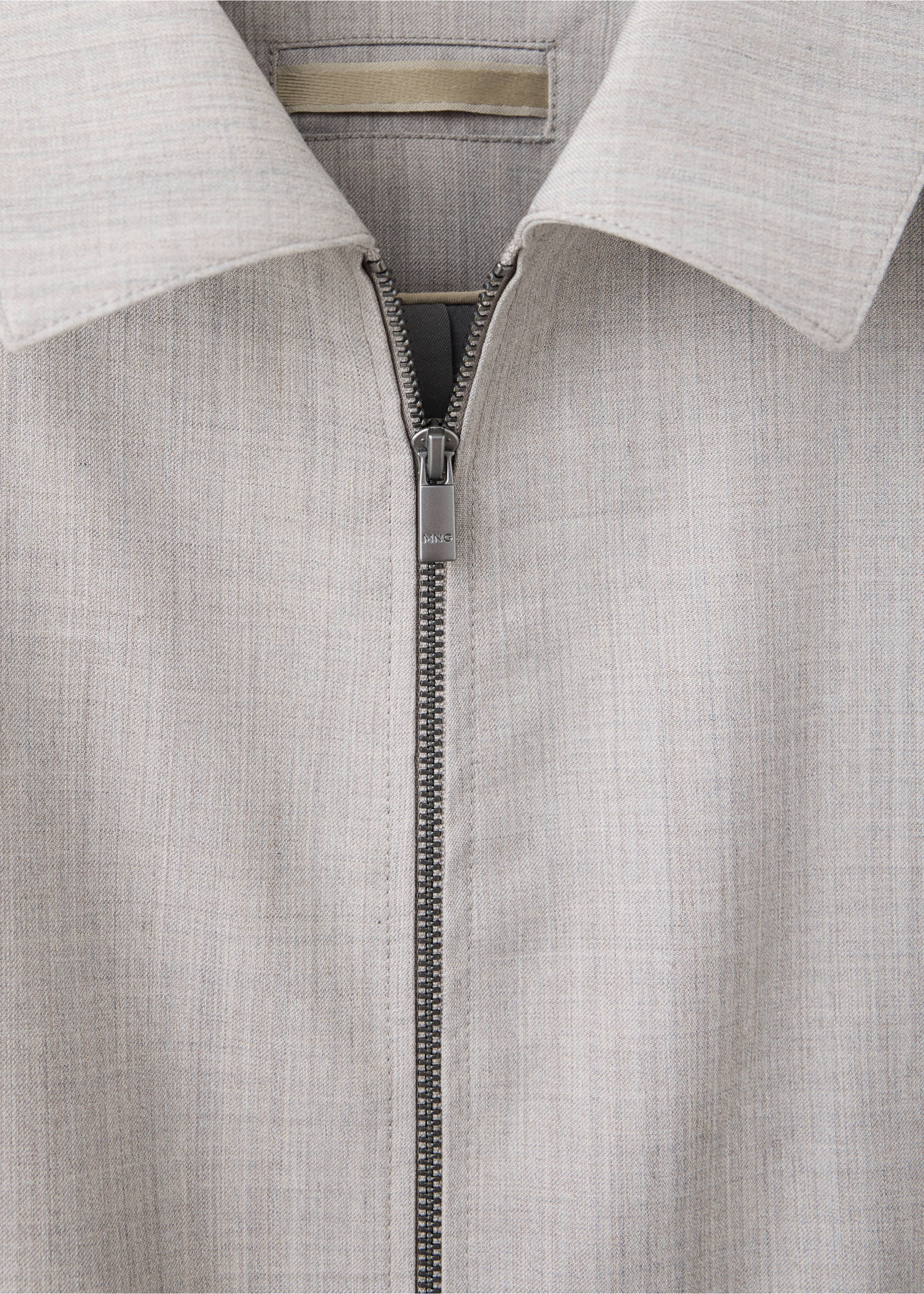 Wool-blend bomber jacket - Details of the article 8, Light/Pastel Grey. Ref: 37095975-00.