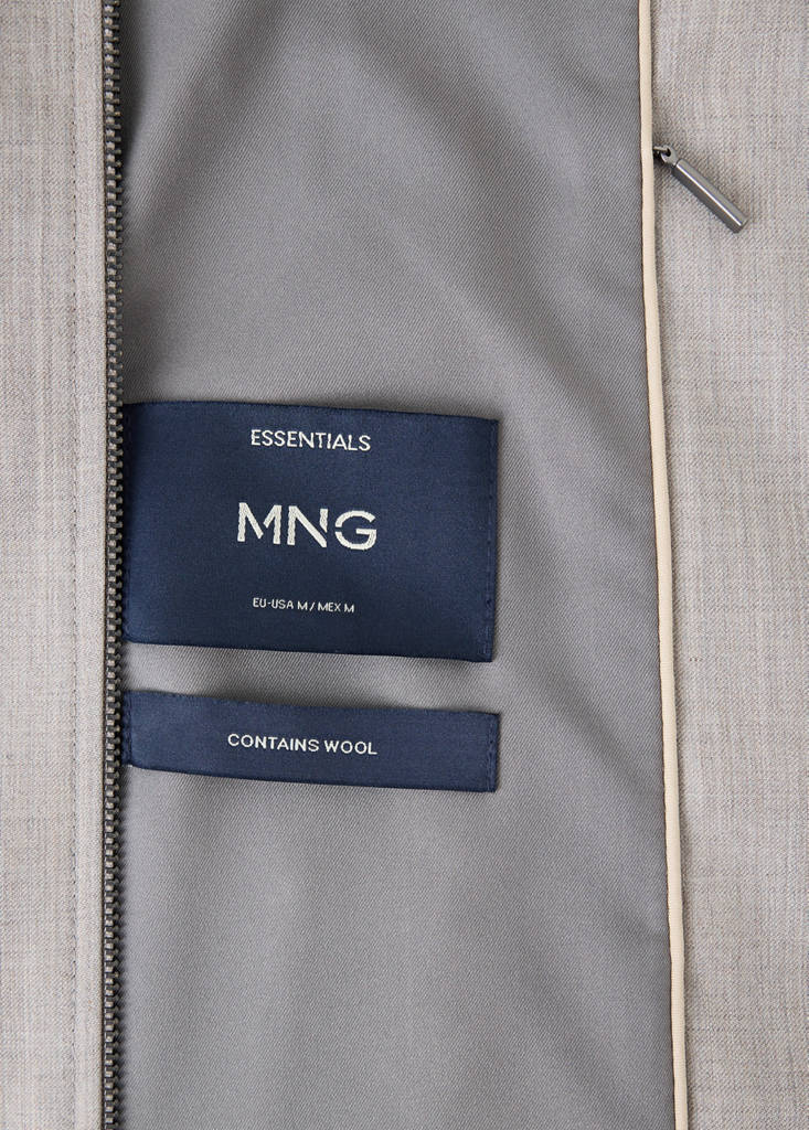 Shirt-collar wool-blend jacket — Light/Pastel Grey