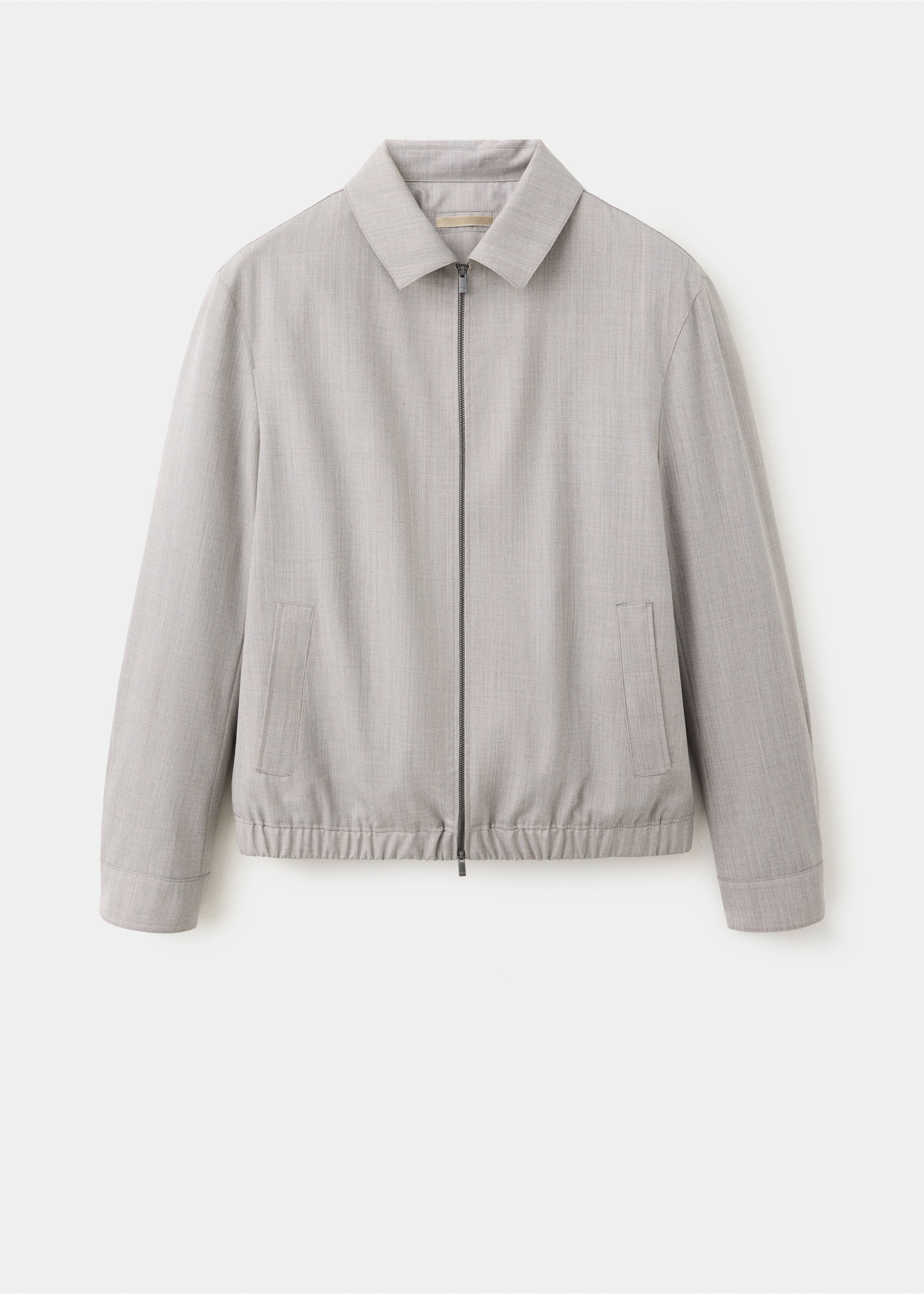 Wool-blend bomber jacket - Article without model, Light/Pastel Grey. Ref: 37095975-00.