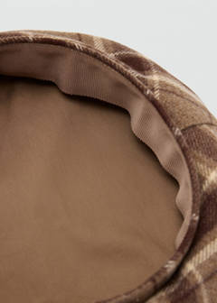 Wool-blend checked beret — Brown 3