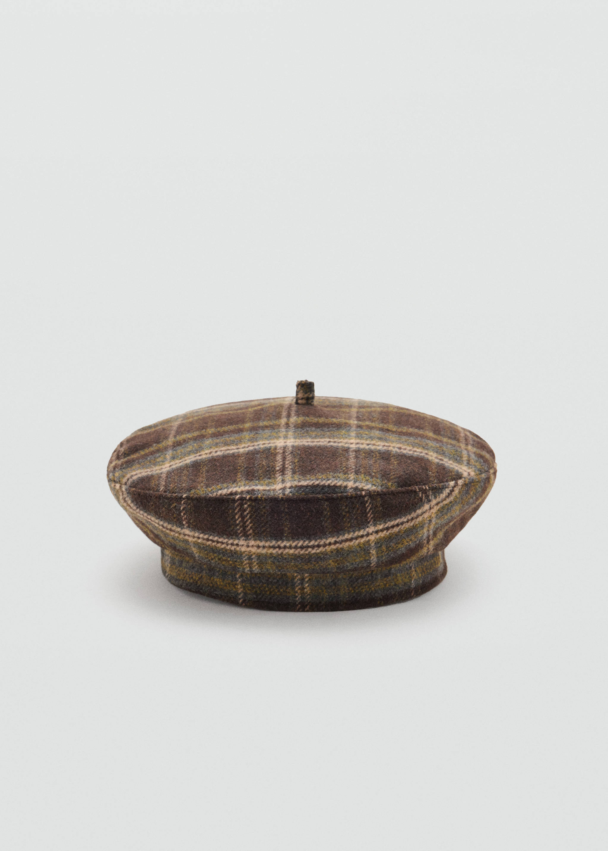 Wool-blend checked beret - Medium plane