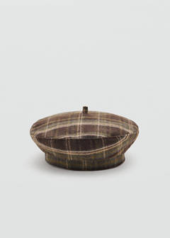 Wool-blend checked beret — Chocolate 2