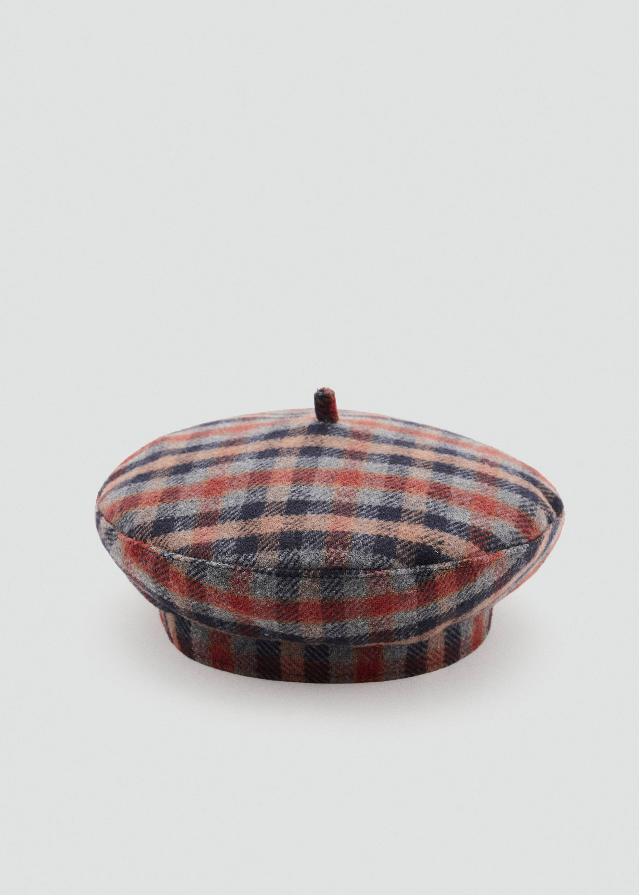 Wool-blend checked beret - Medium plane