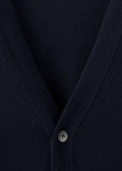 Fine-knit cardigan in 100% merino wool — Navy 7