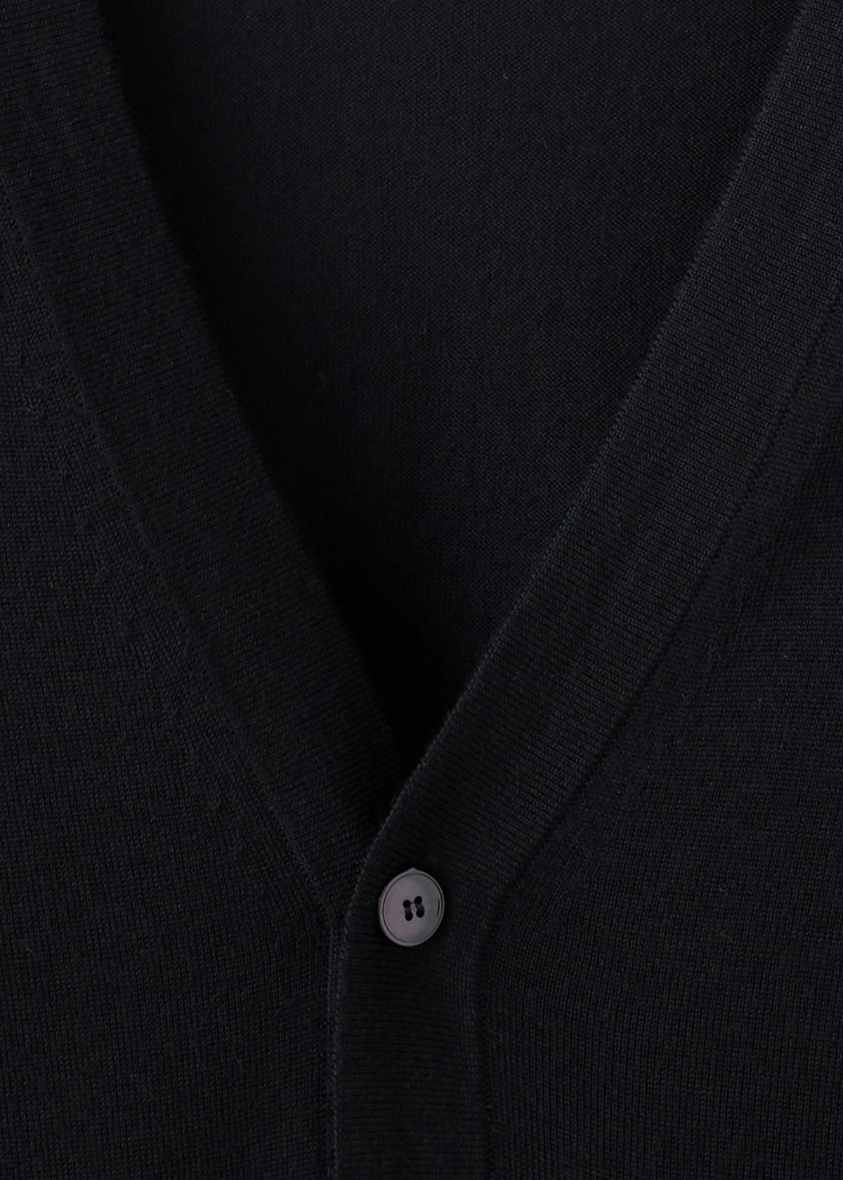 Fine-knit cardigan in 100% merino wool — Black