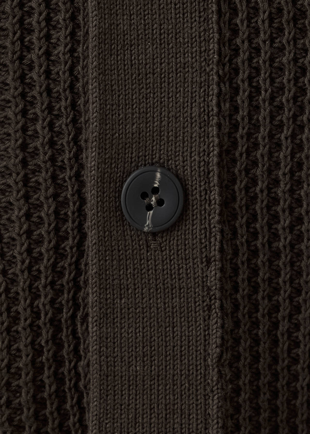 Ribbed knitted cardigan — Chocolate