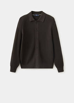 Ribbed knitted cardigan — Chocolate 7