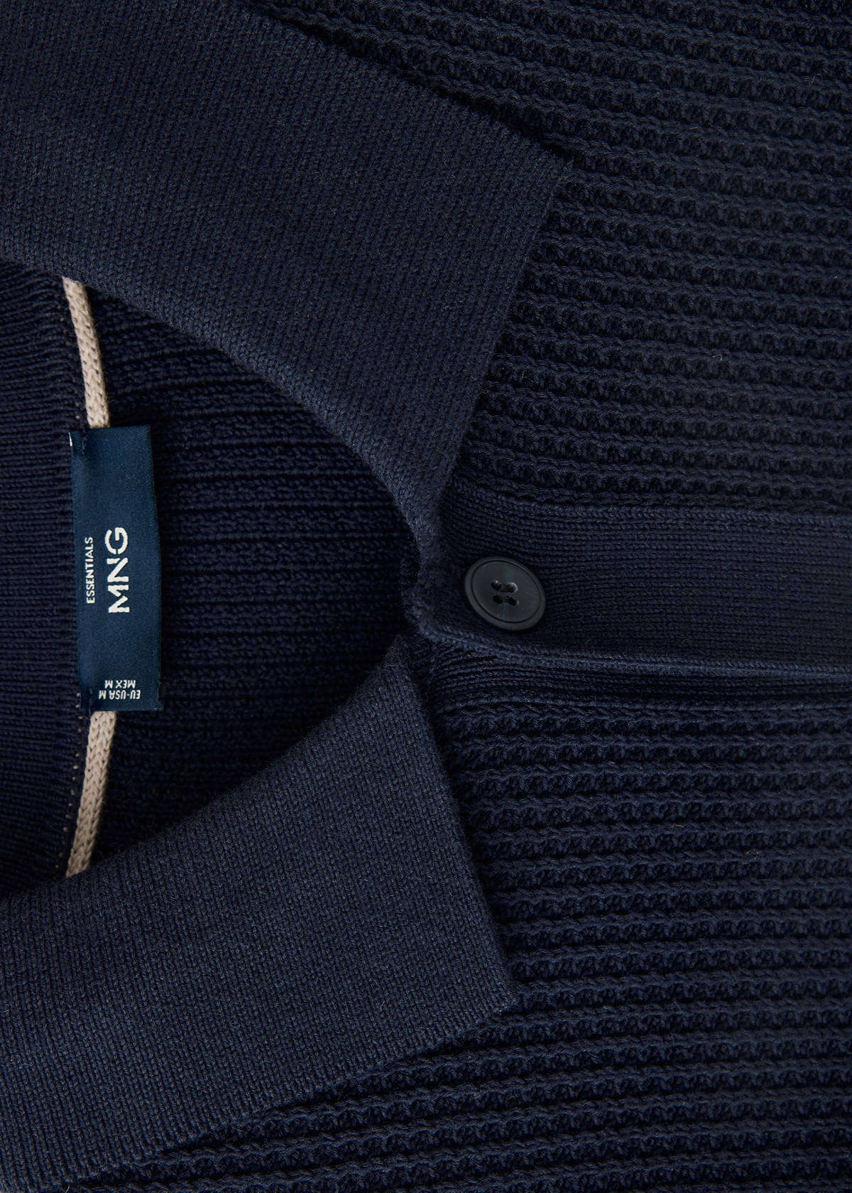 Ribbed knitted cardigan — Navy