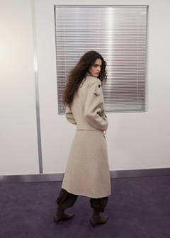 Woollen coat with belt — Medium Brown 3