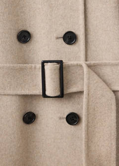 Woollen coat with belt — Medium Brown 6