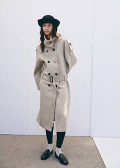 Woollen coat with belt — Medium Brown 8