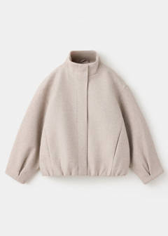 Wool bomber jacket — Sand 1