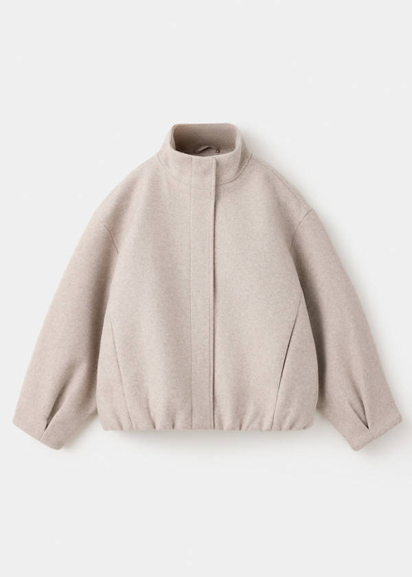 Wool bomber jacket — Sand