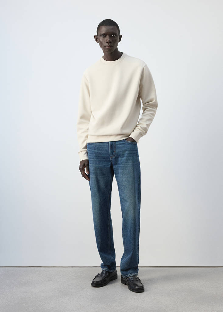 Bluza z mieszanki bawełny o kroju regular fit brązowy - Mężczyzna - M - MANGO MAN