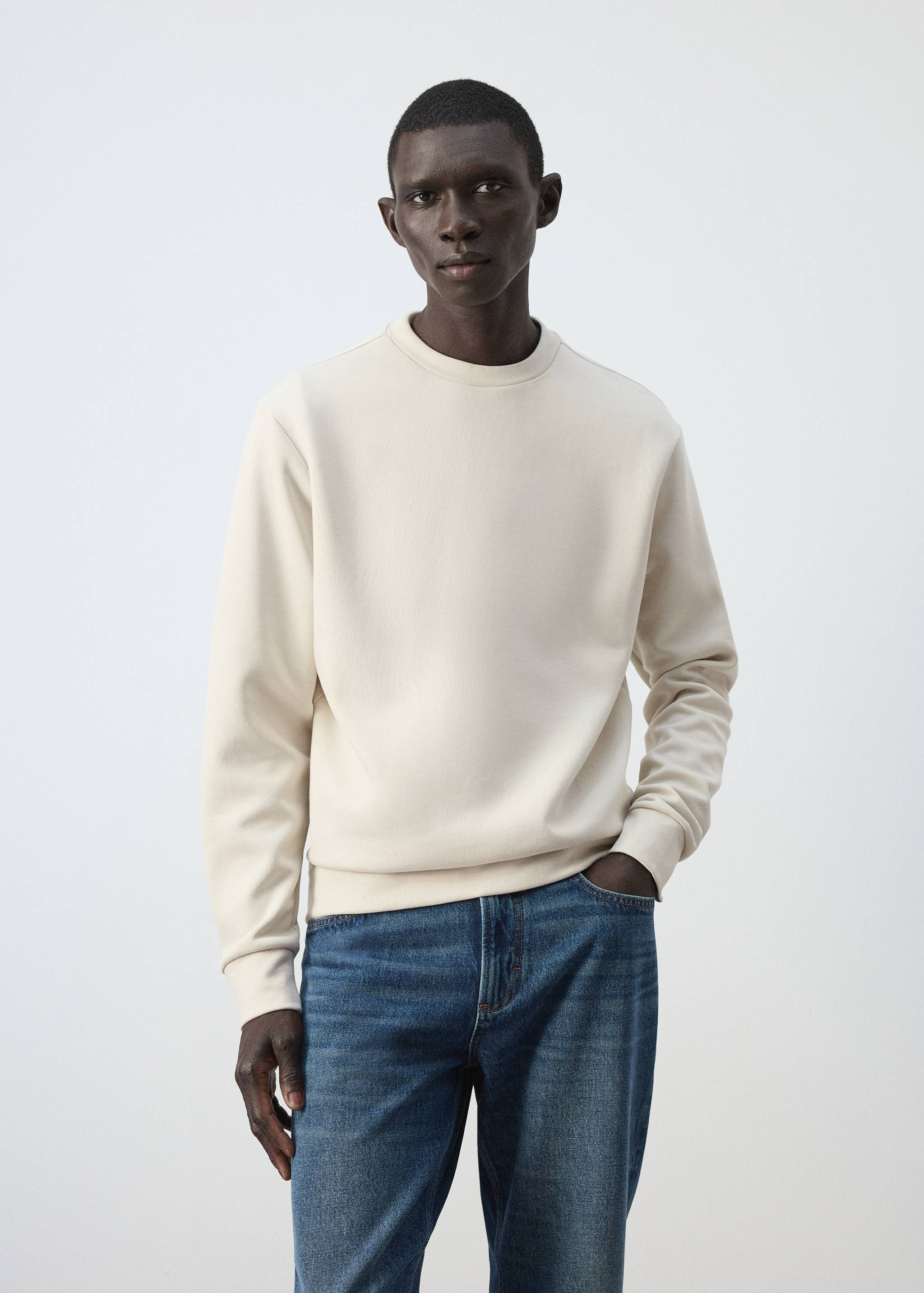 Sweatshirt aus 100 % Baumwolle, Regular Fit - Mittlere Ansicht