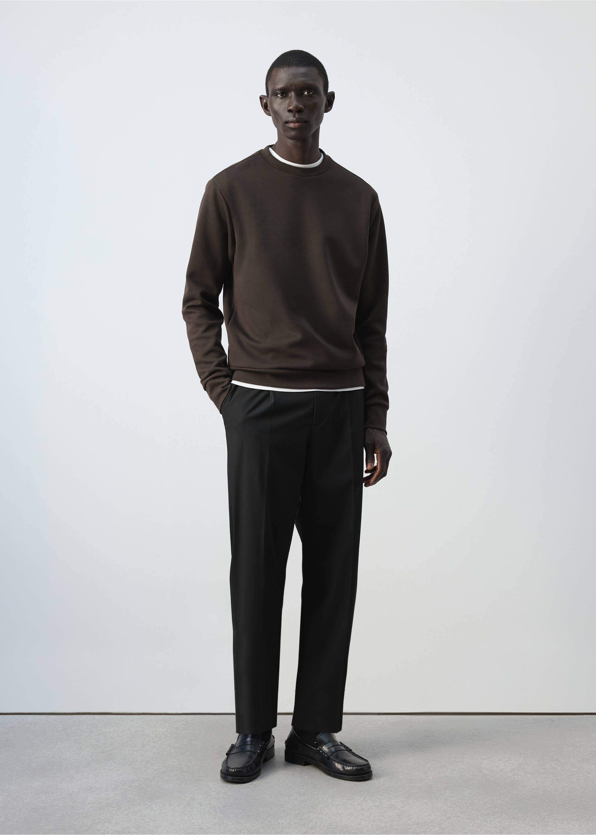Sweatshirt aus 100 % Baumwolle, Regular Fit - Allgemeine Ansicht, Braun. Ref: 37095983-00.