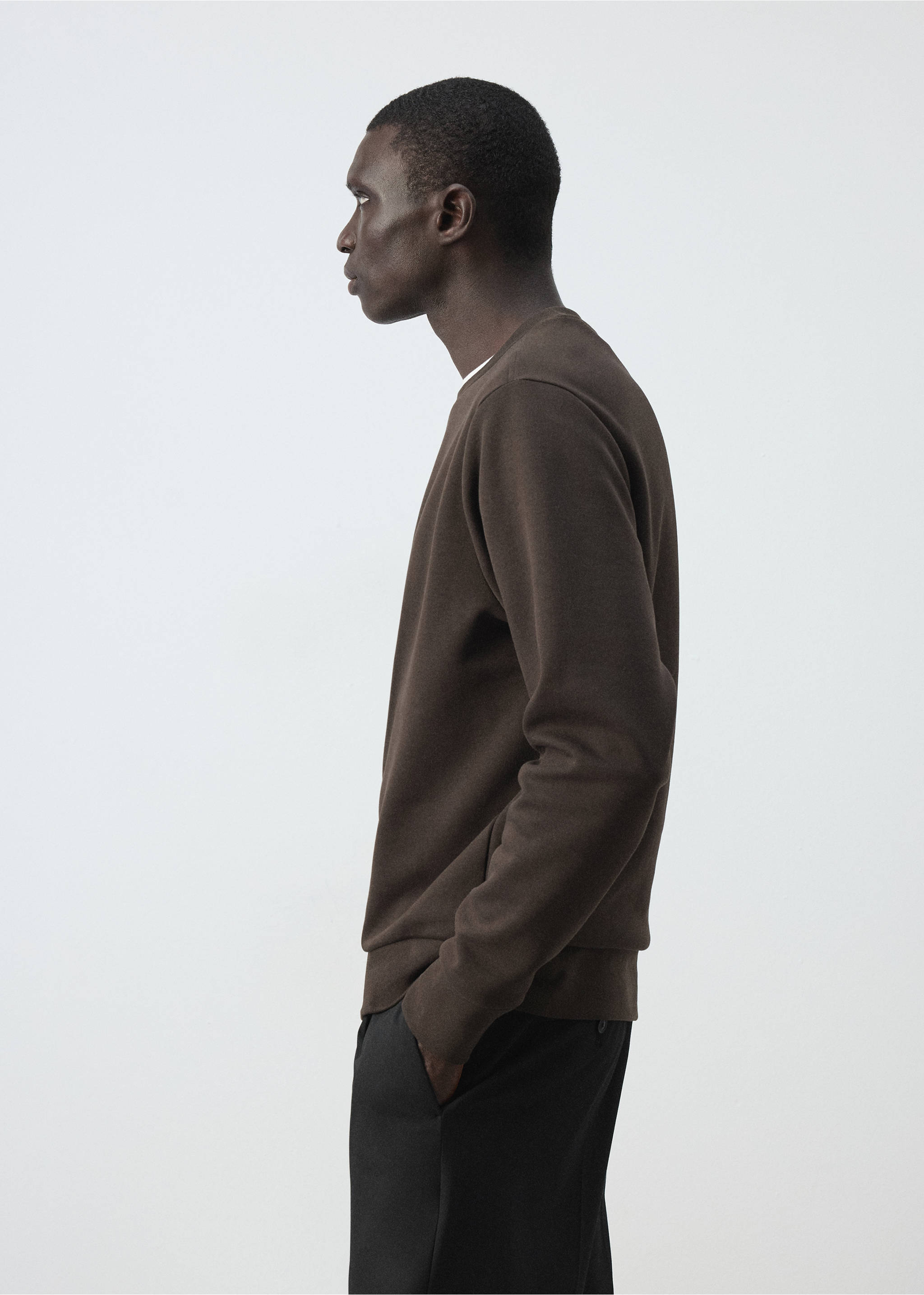 Sweatshirt aus 100 % Baumwolle, Regular Fit - Detail des Artikels 2, Braun. Ref: 37095983-00.