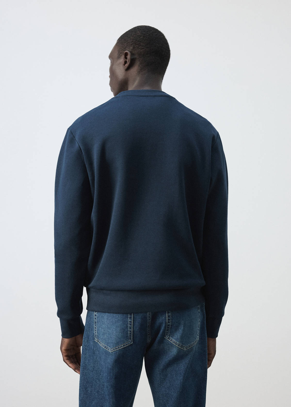 Cotton-blend regular-fit sweatshirt — Night Blue