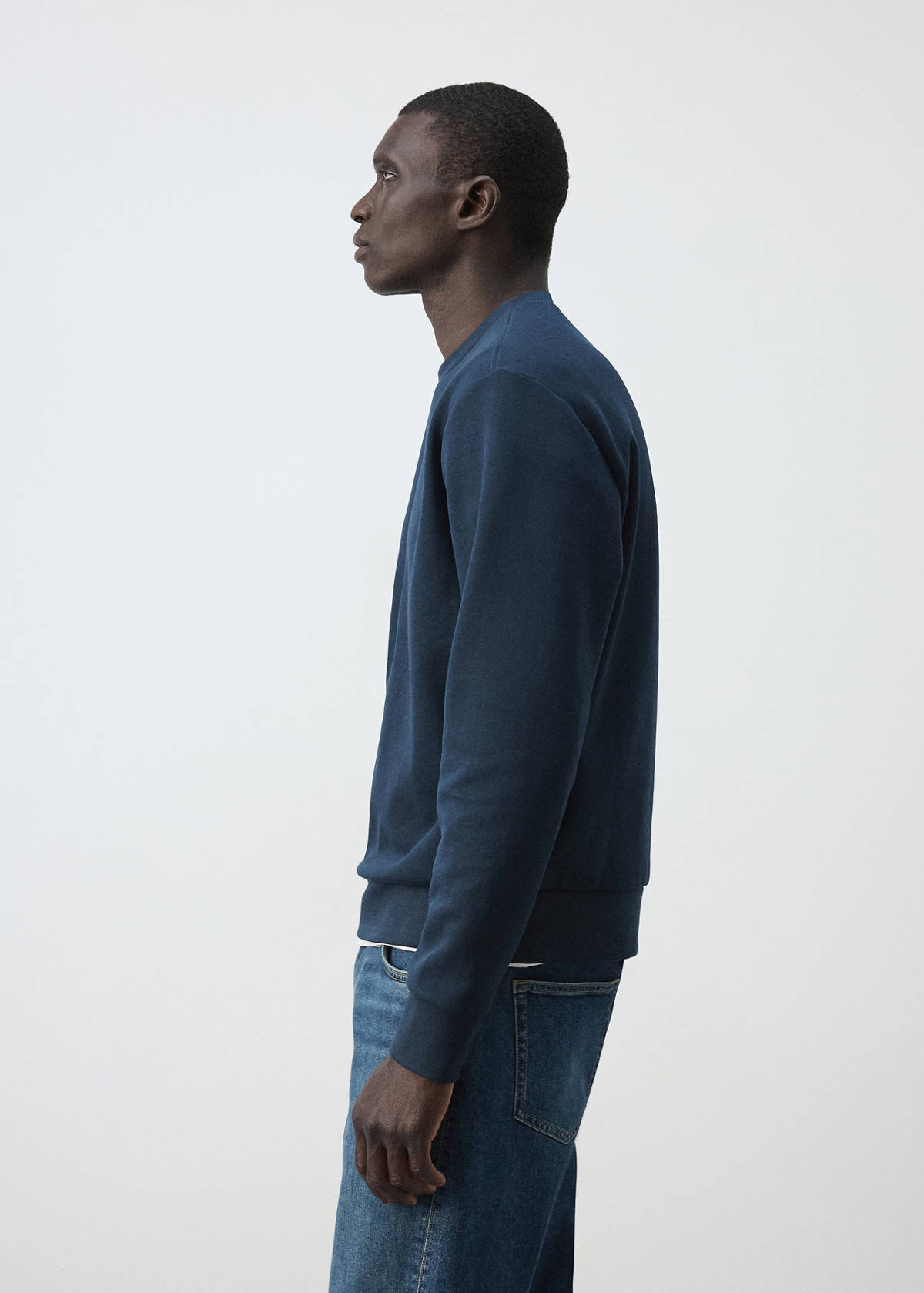 Cotton-blend regular-fit sweatshirt — Night Blue