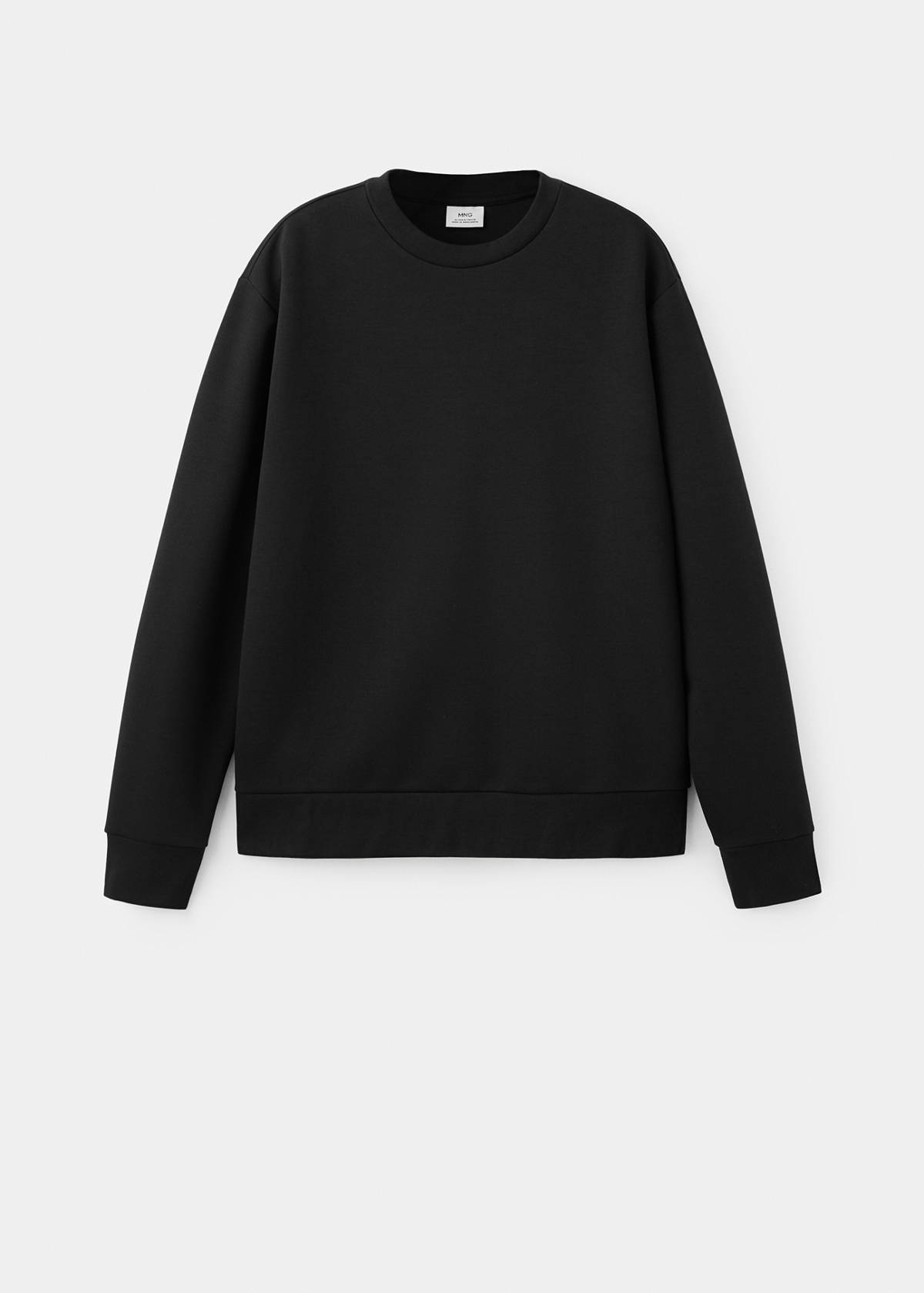 Cotton-blend regular-fit sweatshirt — Black