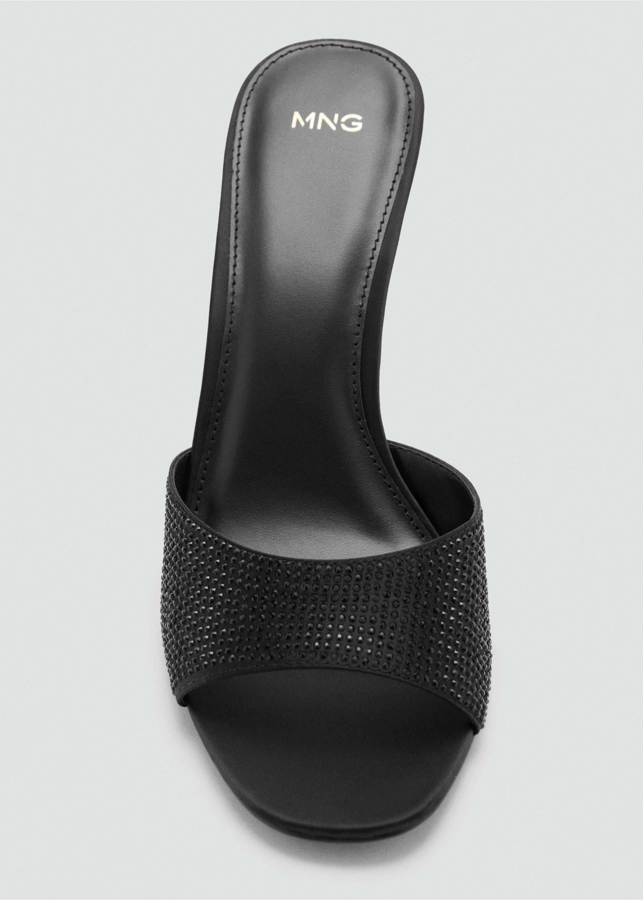 Glitter high-heeled sandals - Details of the article 2, Black. Ref: 37095984-00.