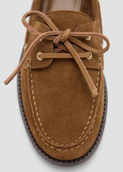 Suede loafer with bow detail — Tobacco Brown 4