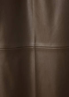 Wide leg faux-leather trousers — Medium Brown 7