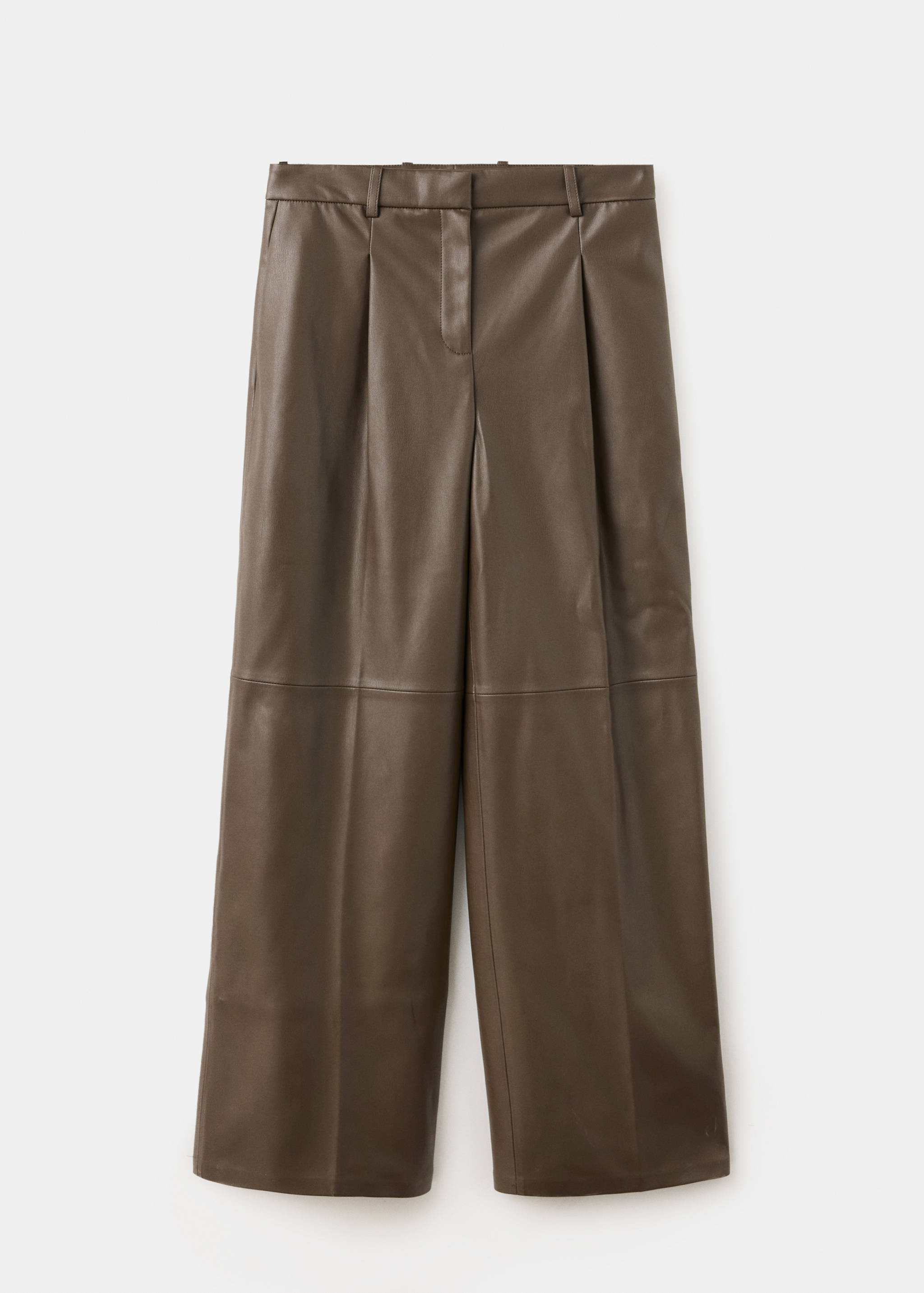 Wide leg faux-leather trousers - Article without model
