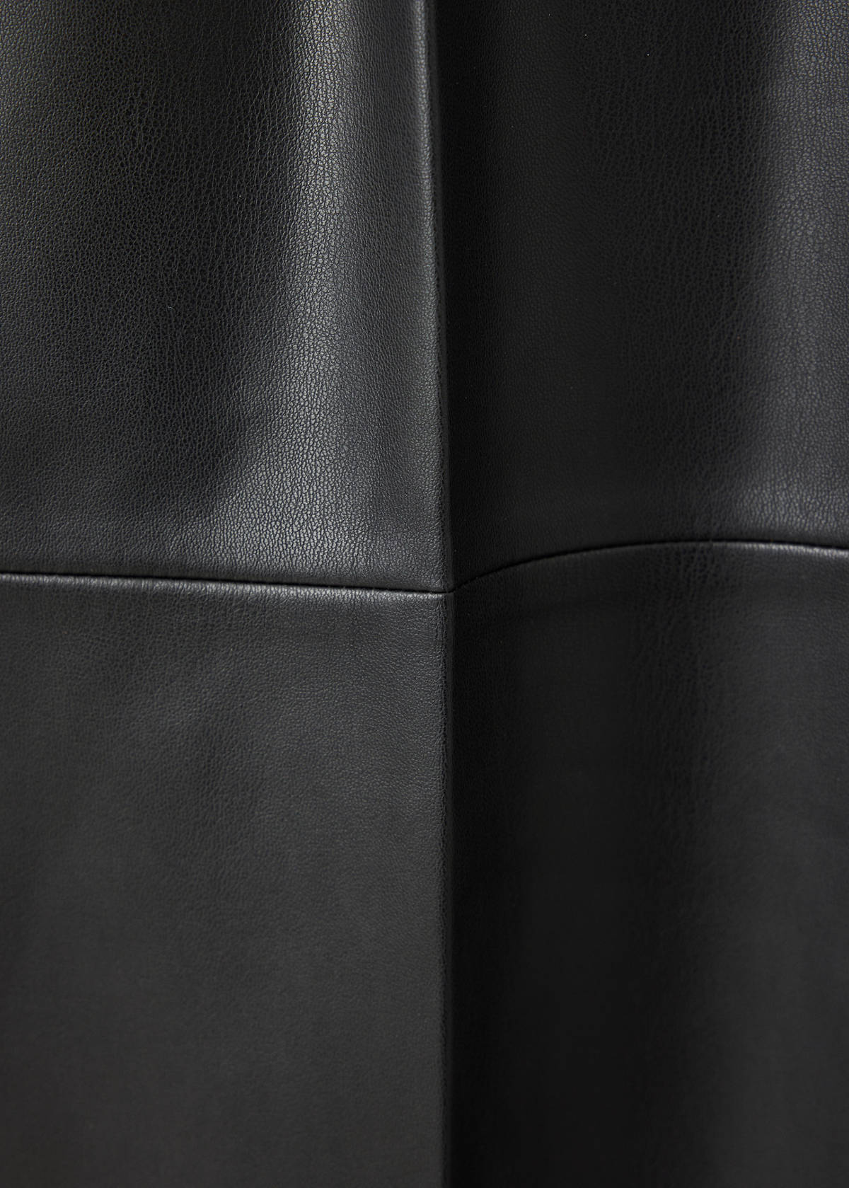 Wide leg faux-leather trousers — Black
