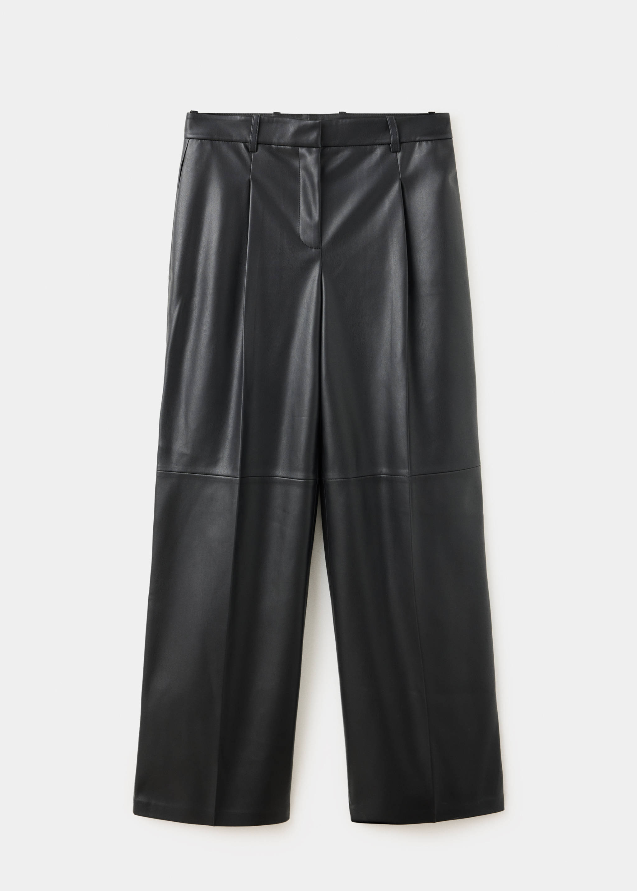 Wide leg faux-leather trousers - Article without model