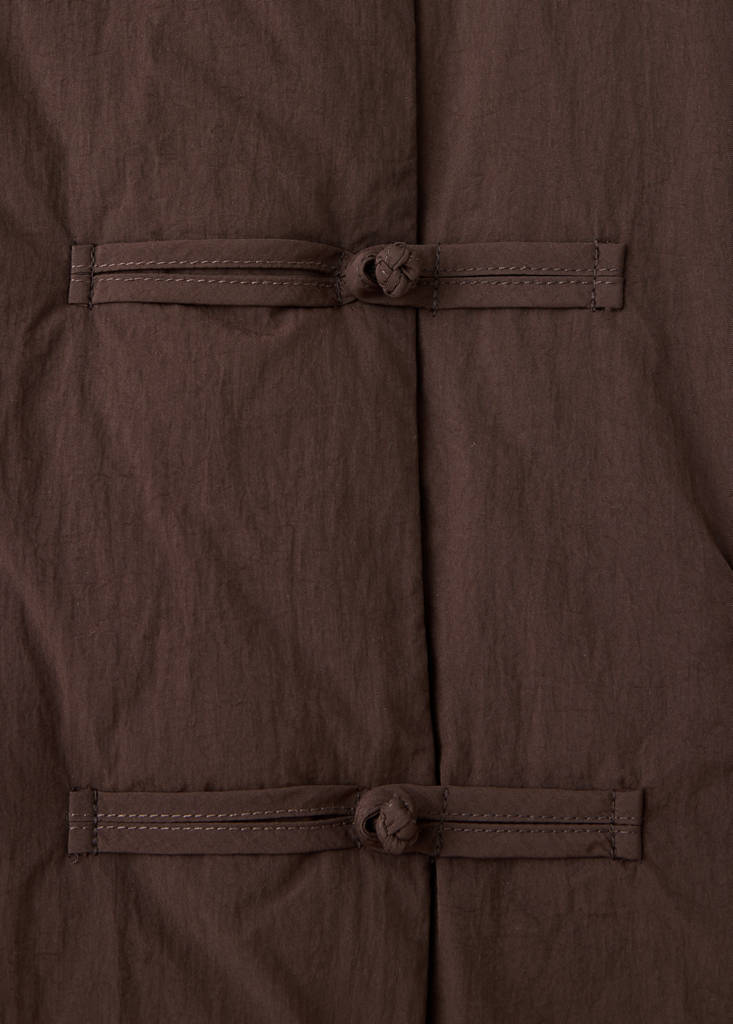 Padded anorak with toggle fastenings — Chocolate