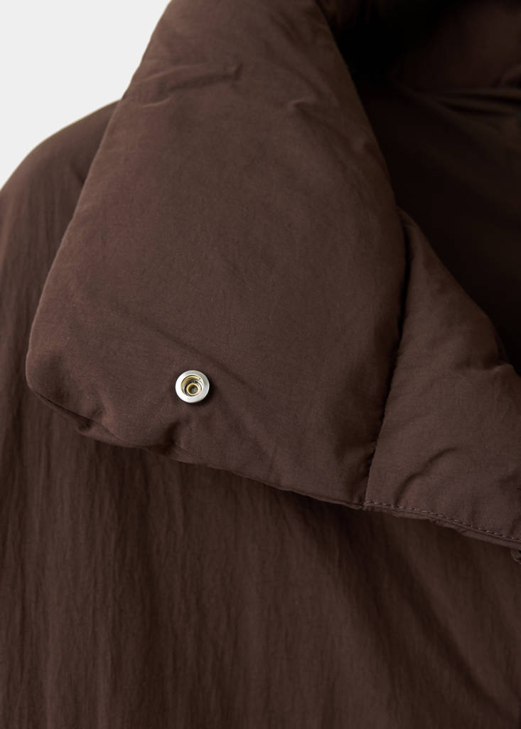 Padded anorak with toggle fastenings — Chocolate