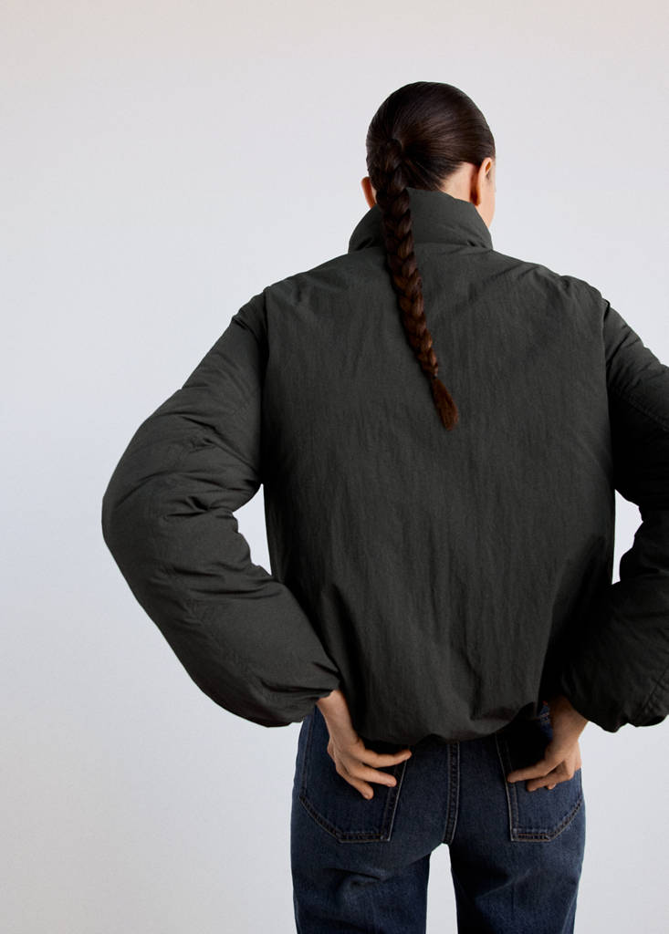 Padded anorak with toggle fastenings — Grey